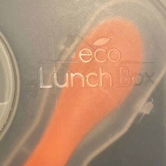 SMART Planet eco collapsible meal kit lunchbox & utensil, orange w/cover & sauce - Picture 7 of 11